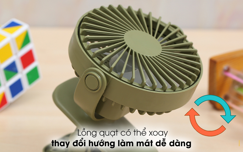 Quạt sạc mini JM SF53 - Dễ dàng xoay lồng quạt mini