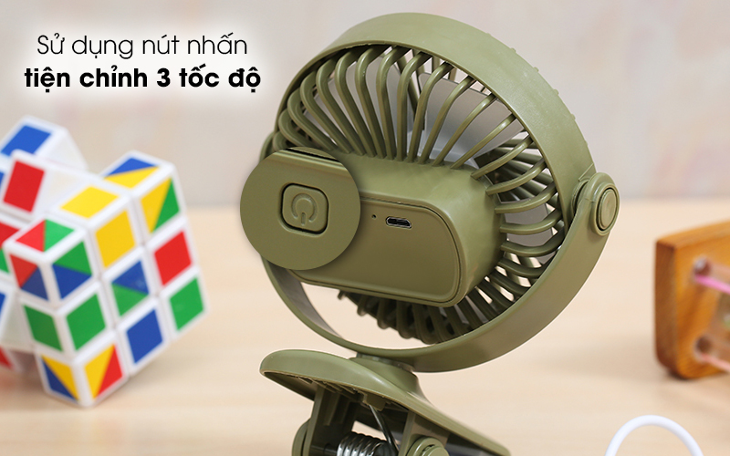 Quạt sạc mini JM SF53 - Tích hợp nút nhấn
