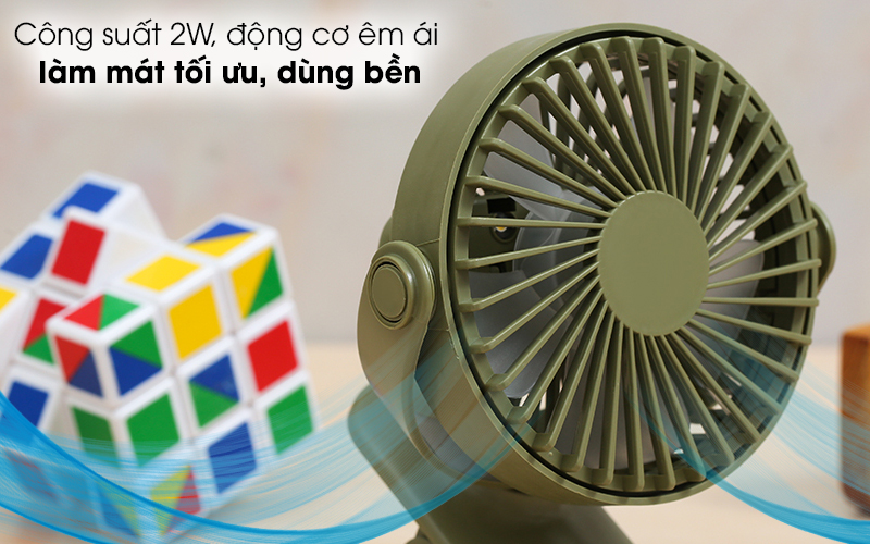 Quạt sạc mini JM SF53 - Công suất 2W, động cơ vận hành êm tĩnh
