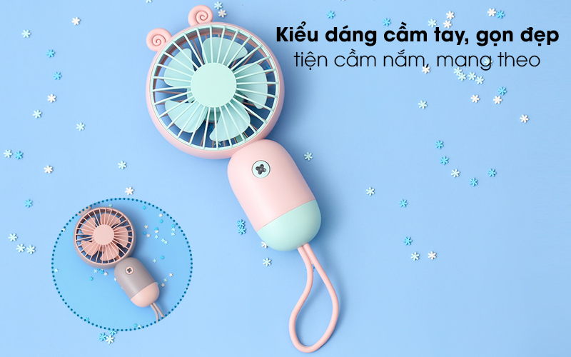 Quạt sạc mini OSMIA CK-F050 - Quạt mini nổi bật với kiểu dáng cầm tay, màu sắc thời thượng