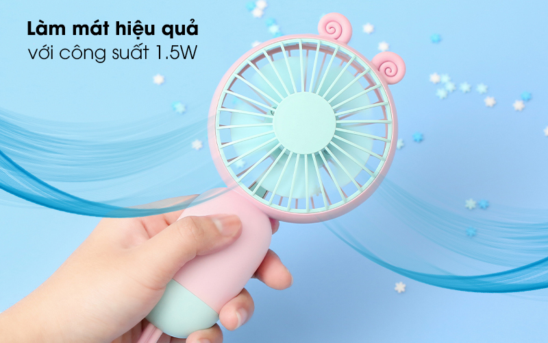 Quạt sạc mini OSMIA CK-F050 - Hoạt động làm mát cá nhân hiệu quả với 5 cánh quạt và công suất 1.5W