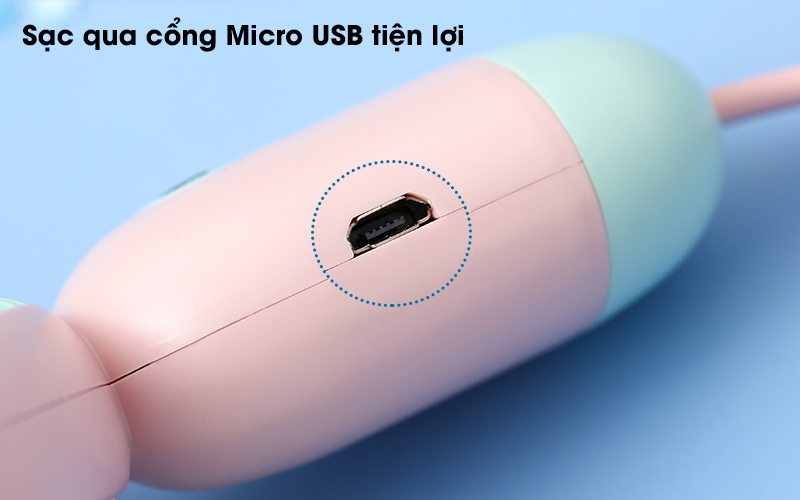 Quạt sạc mini OSMIA CK-F050 - Sử dụng pin sạc, dễ dàng nạp lại năng lượng qua cổng Micro USB quen thuộc