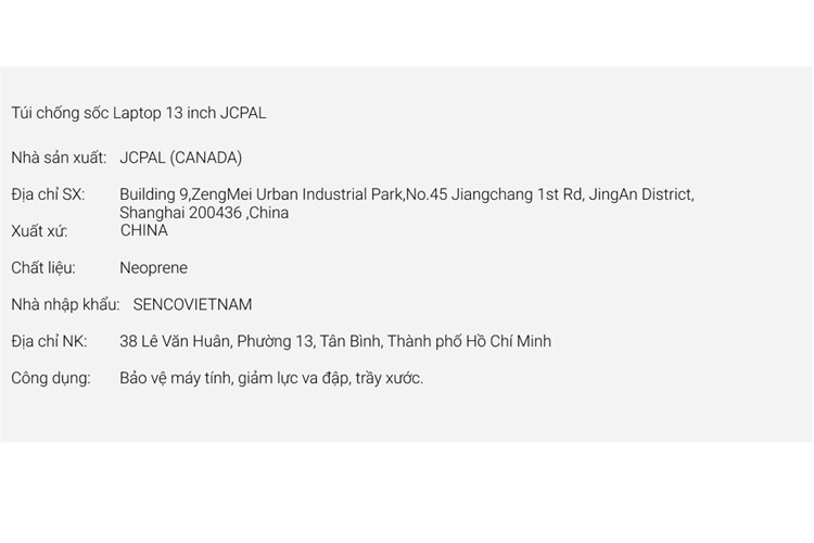 Túi chống sốc Laptop 13 inch JCPAL Màu Xám