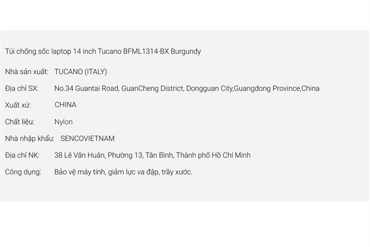 Túi xách chống sốc laptop 14 inch Tucano BFML1314-BX Màu Đỏ đô