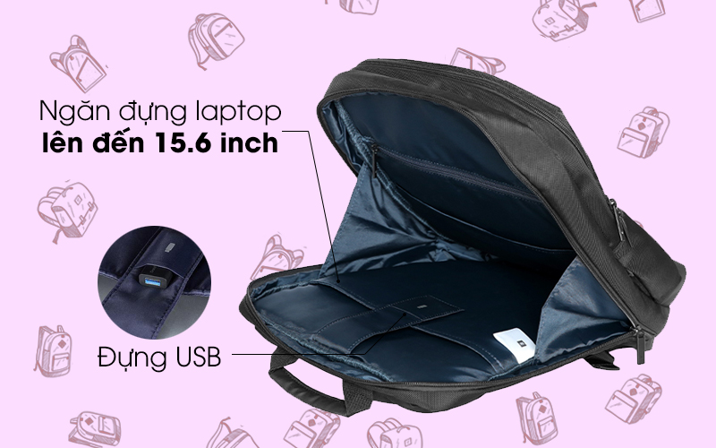 Ngăn chứa laptop lên đến 15.6 inch - Balo Laptop 15.6 inch Xiaomi Mi Business ZJB4064GL Đen Ngăn chứa laptop lên đến 15.6 inch - Balo Laptop 15.6 inch Xiaomi Mi Business ZJB4064GL Đen