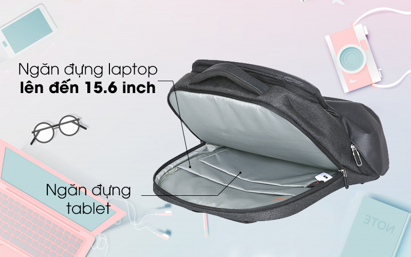 Ngăn đựng laptop lên đến 15.6 inch - Balo Laptop 15.6 inch Xiaomi Mi Urban ZJB4142GL Đen