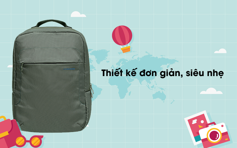 Thiết kế đơn giản, siêu nhẹ - Balo Laptop 14 inch Tucano Lup Zaino BKLP14 Thiết kế đơn giản, siêu nhẹ - Balo Laptop 14 inch Tucano Lup Zaino BKLP14