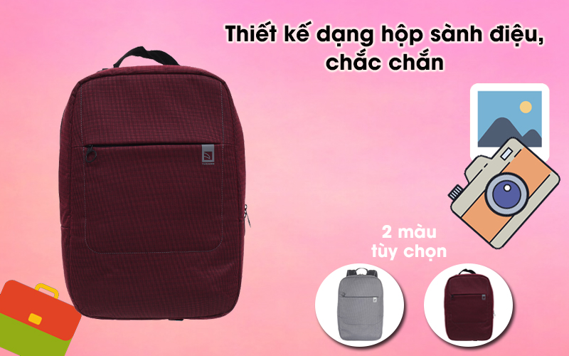 Balo Laptop 15 inch Tucano LOOP BKLOOP15 - Thiết kế dạng hộp đơn giản Balo Laptop 15 inch Tucano LOOP BKLOOP15 - Thiết kế dạng hộp đơn giản