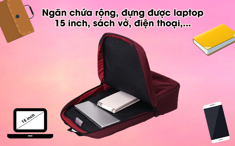 Balo Laptop 15 inch Tucano LOOP BKLOOP15 - Ngăn chứa kích cỡ lớn Balo Laptop 15 inch Tucano LOOP BKLOOP15 - Ngăn chứa kích cỡ lớn
