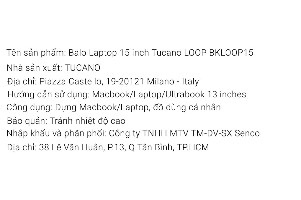 Balo Laptop 15 inch Tucano LOOP BKLOOP15 - 6