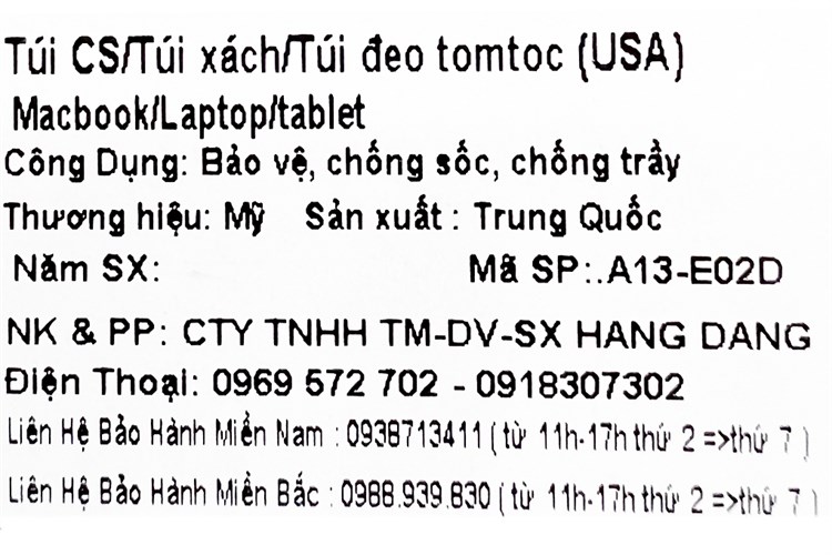 Túi chống sốc Laptop 15 inch TOMTOC A13-E02D/E02G Màu Xám