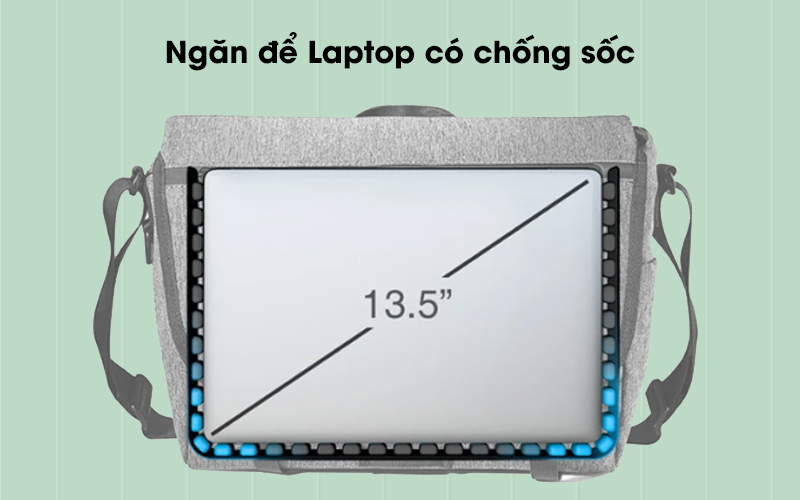 Ngăn đề laptop được trang bị chống sốc - Túi đeo Laptop 13.5 inch TOMTOC A47-C01G Xám Ngăn đề laptop được trang bị chống sốc - Túi đeo Laptop 13.5 inch TOMTOC A47-C01G Xám