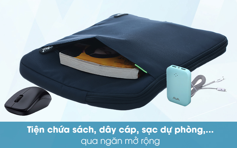 túi chống sốc laptop 14 inch có ngăn phụ evalu lmp-t004d 2