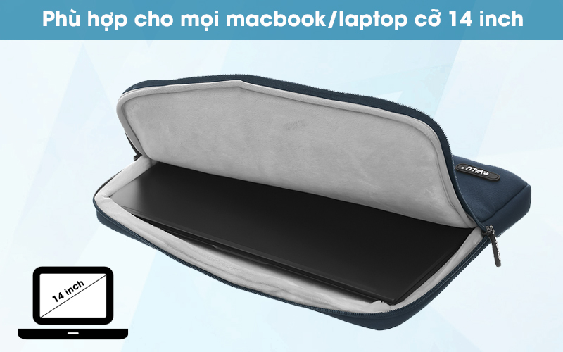 túi chống sốc laptop 14 inch có ngăn phụ evalu lmp-t004d 5