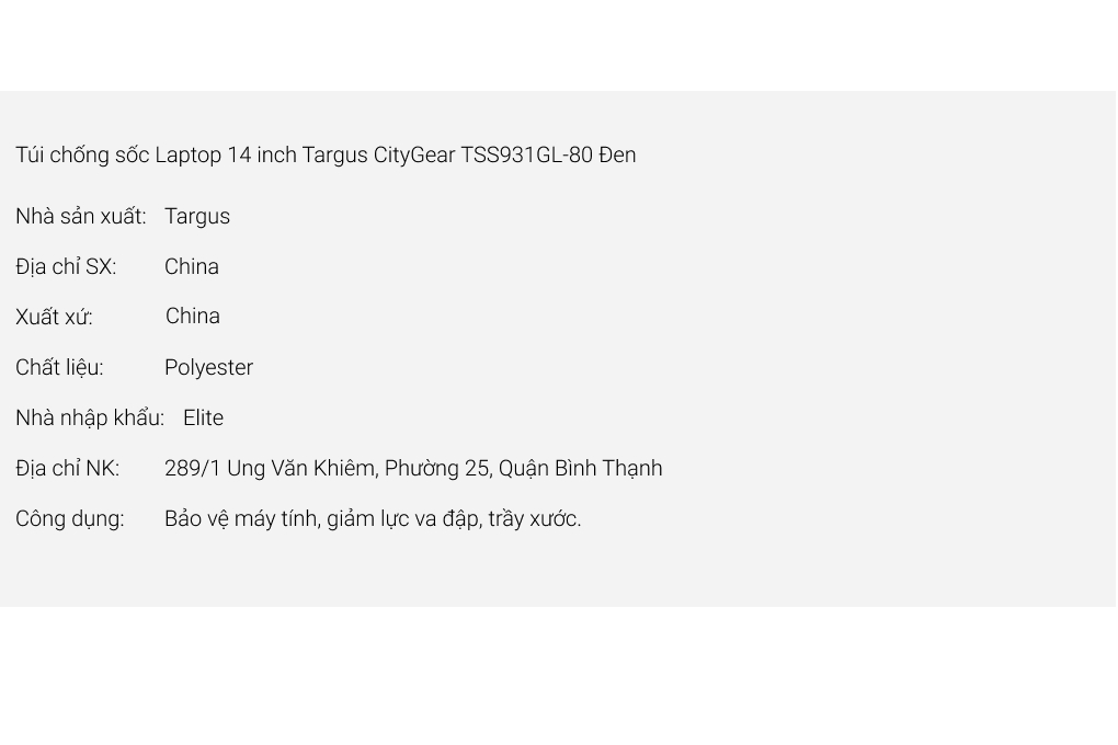 Túi chống sốc Laptop 14 inch Targus CityGear TSS931GL-80 Đen - 4
