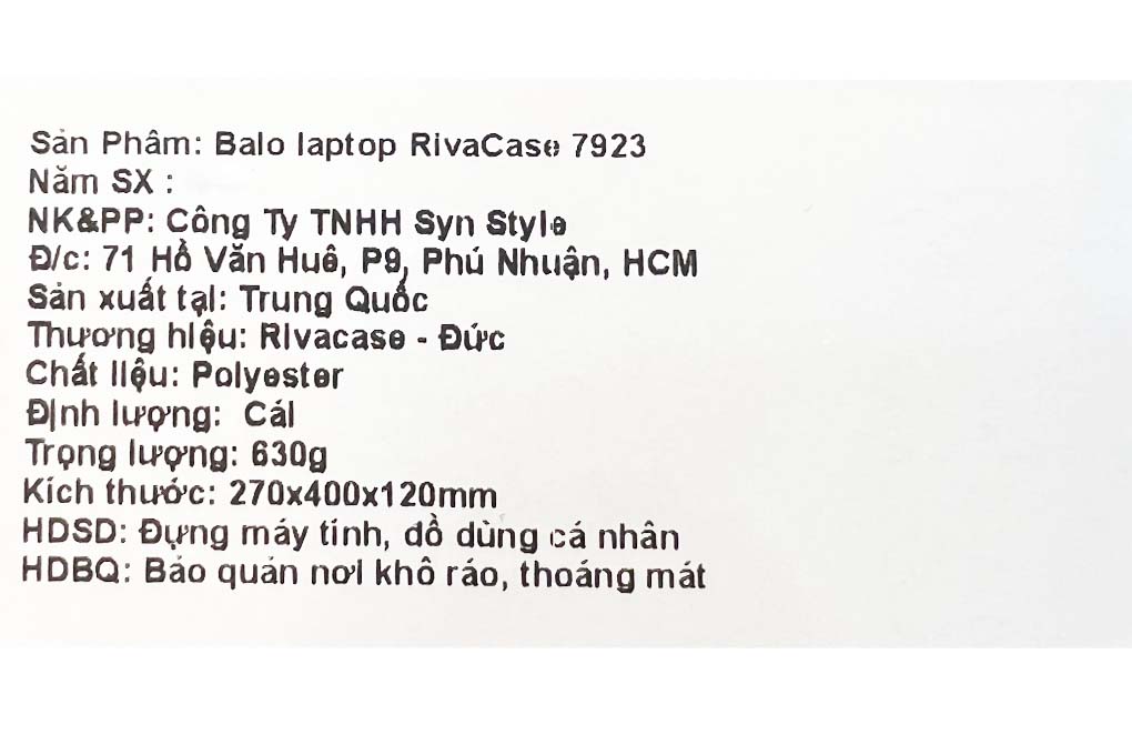 Balo Laptop 13.3 inch Rivacase 7923