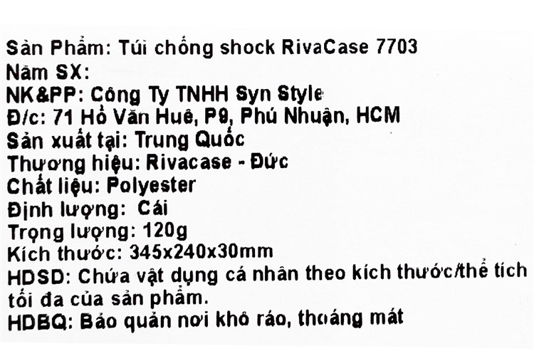 Túi chống sốc Laptop 13.3 inch Rivacase 7703 Đen Màu Đen