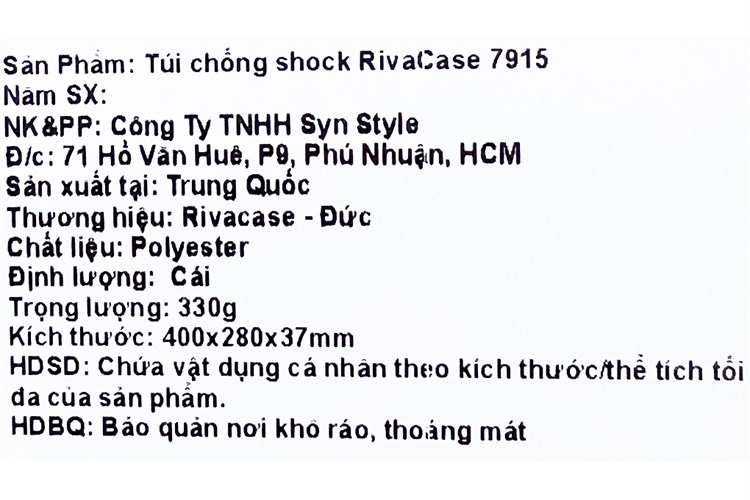 Túi xách Laptop 13.3 đến 15.6 inch Rivacase 7915 Xám Màu Xám