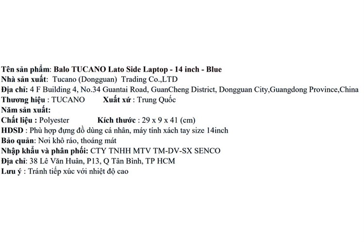 Balo Laptop 14 inch Tucano Lato Màu Xanh Dương