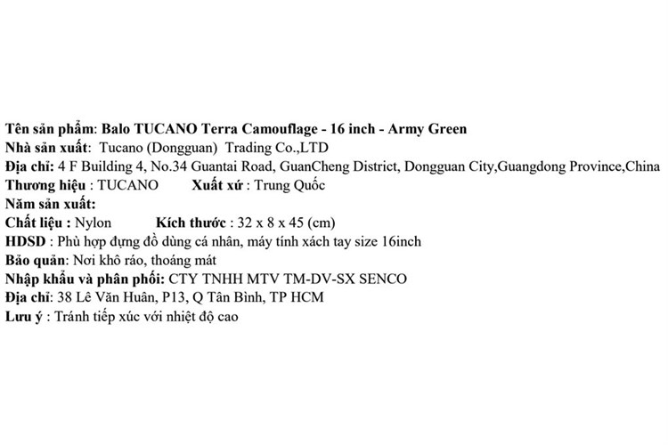 Balo Laptop 16 inch Tucano Terra Camouflage Màu Xanh bộ đội