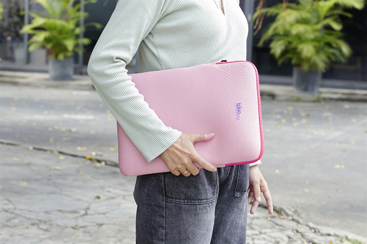 Túi chống sốc Laptop 14 inch Togo Kéo đứng Màu Hồng