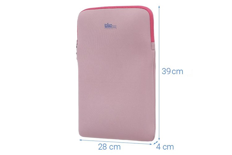 Túi chống sốc Laptop 15.6 inch Togo Kéo đứng Màu Hồng