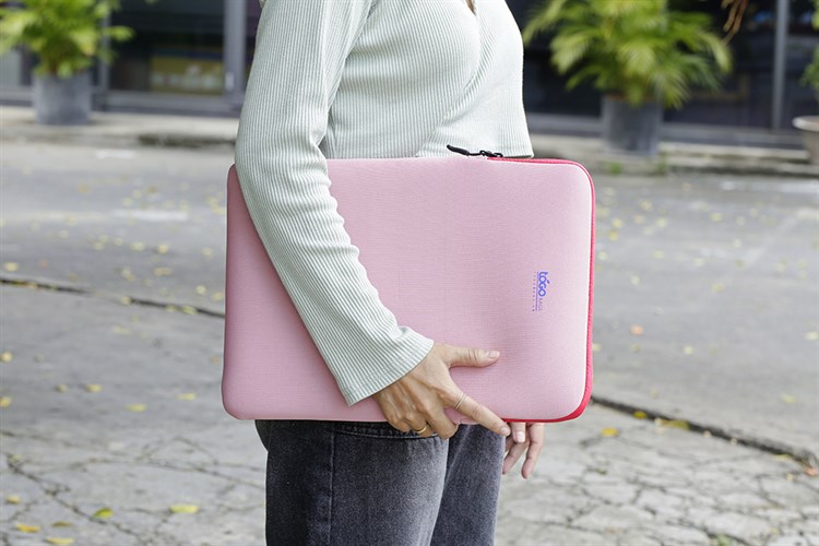 Túi chống sốc Laptop 15.6 inch Togo Kéo đứng Màu Hồng