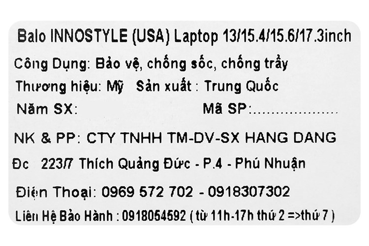 Balo Laptop 15.6 inch Innostyle Colorlite Lightweight P21BLK Màu Xanh Dương