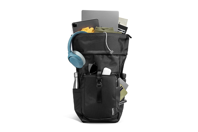 Balo Laptop 15.6 inch Tomtoc Roll top T61M1D1 Màu Đen