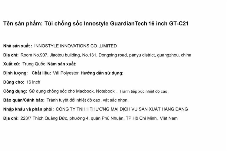 Túi xách chống sốc kèm túi phụ kiện Innostyle GuardianTech 16 inch GT-C21 Màu Tím Lavender