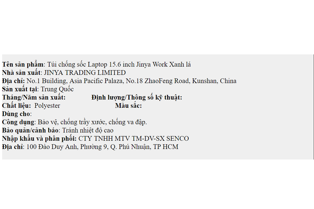 Túi chống sốc Laptop 15.6 inch Jinya Work - 11