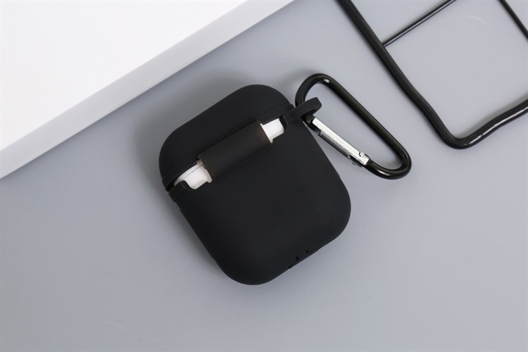 Túi đựng AirPods 1 & 2 Nhựa dẻo kèm móc JM AP02 Màu Đen