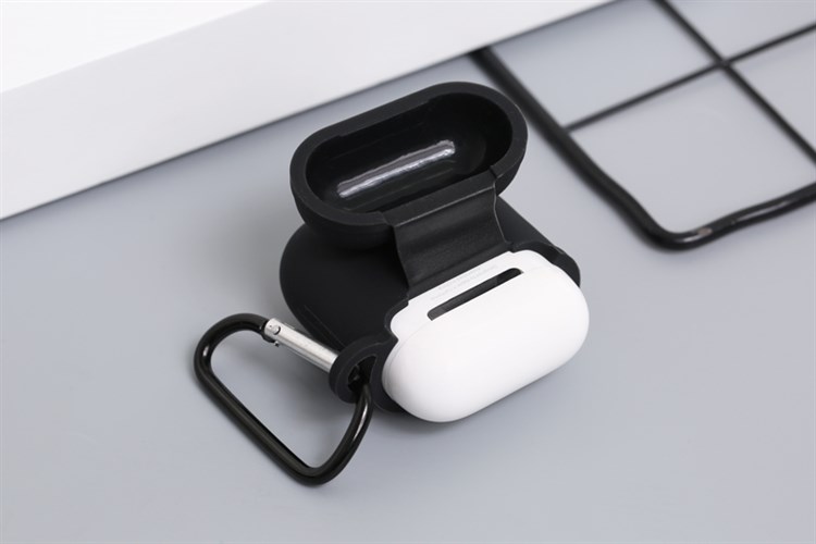 Túi đựng AirPods 1 & 2 Nhựa dẻo kèm móc JM AP02 Màu Đen