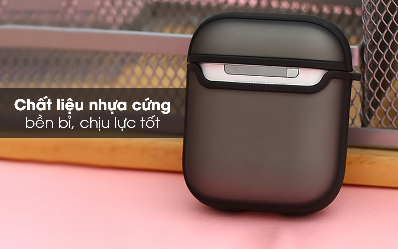 Chất liệu nhựa cứng bền bỉ - Túi đựng AirPods 1/2 nhựa cứng JM SP01