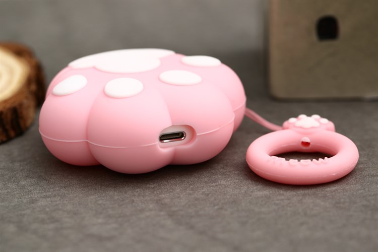 Túi đựng AirPods 1 & 2 Silicone kèm móc JM AM11 Màu Hồng