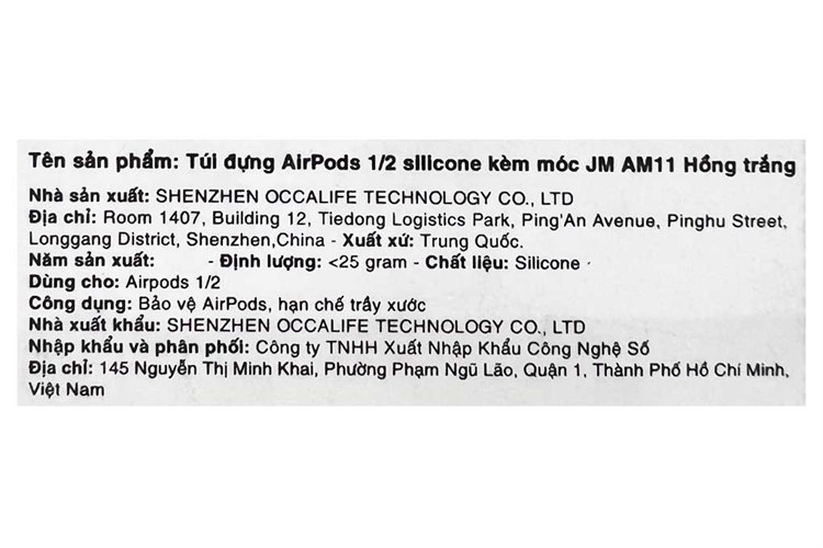 Túi đựng AirPods 1 & 2 Silicone kèm móc JM AM11 Màu Hồng