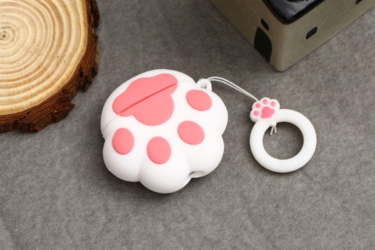 Túi đựng AirPods 1 & 2 Silicone kèm móc JM AM11 Màu Trắng - Hồng