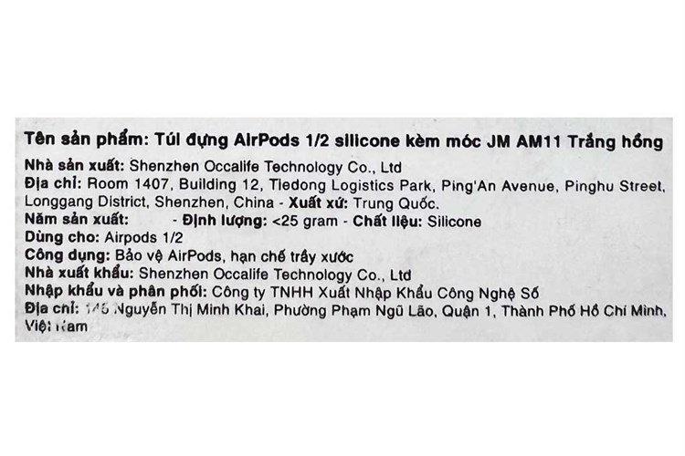 Túi đựng AirPods 1 & 2 Silicone kèm móc JM AM11 Màu Trắng - Hồng