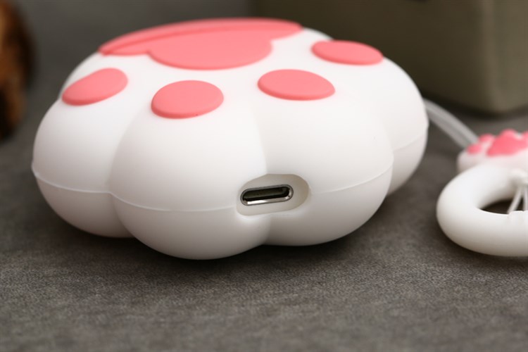 Túi đựng AirPods 1 & 2 Silicone kèm móc JM AM11 Màu Trắng - Hồng