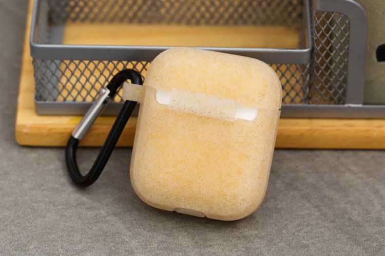 Túi đựng AirPods 1 & 2 Silicone kèm móc JM SN07 Màu Vàng