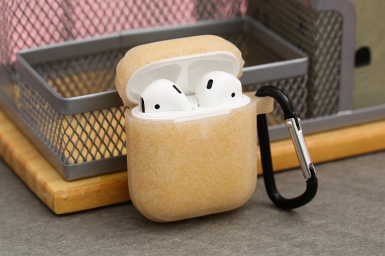Túi đựng AirPods 1 & 2 Silicone kèm móc JM SN07 Màu Vàng