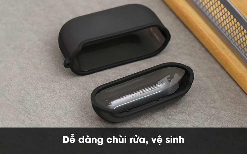 Dễ dàng chùi rửa, vệ sinh - Túi đựng AirPods Pro nhựa cứng JM SP01 Đen