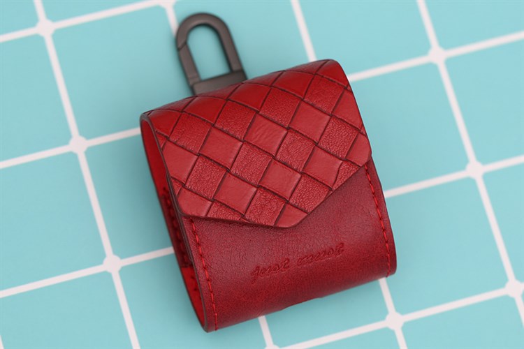 Túi đựng AirPods 1 & 2 Nhựa dẻo PU kèm móc JM PL03 Màu Đỏ