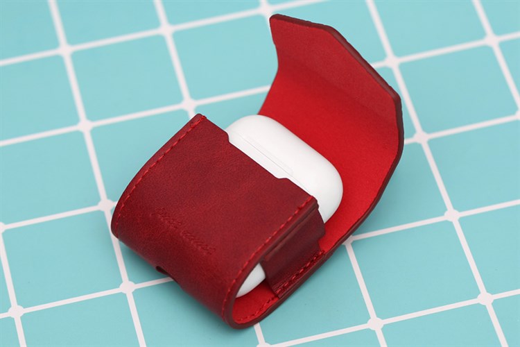 Túi đựng AirPods 1 & 2 Nhựa dẻo PU kèm móc JM PL03 Màu Đỏ