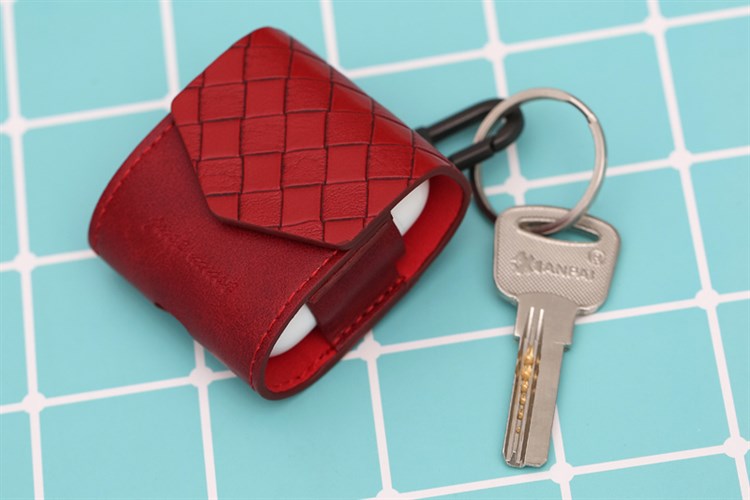 Túi đựng AirPods 1 & 2 Nhựa dẻo PU kèm móc JM PL03 Màu Đỏ