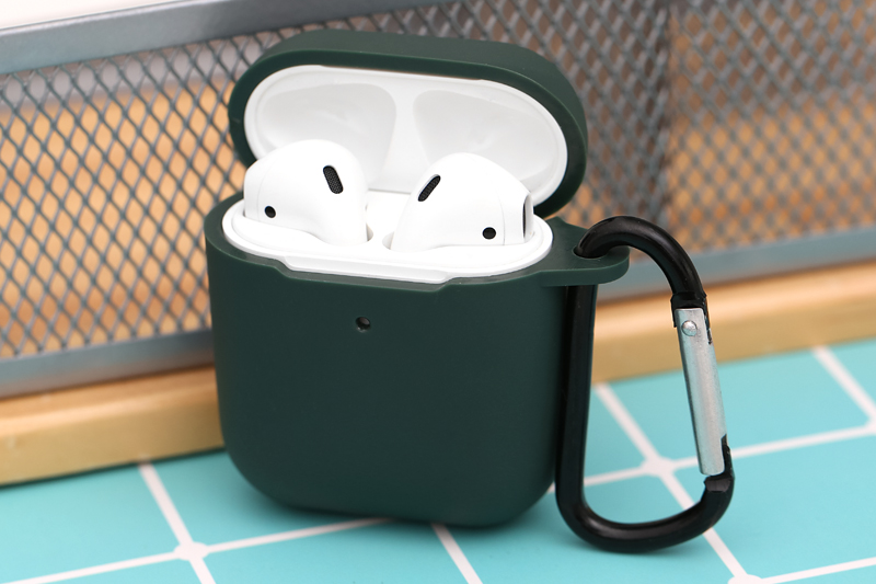 Túi đựng AirPods 1 & 2 silicone JM SN12 Xanh rêu