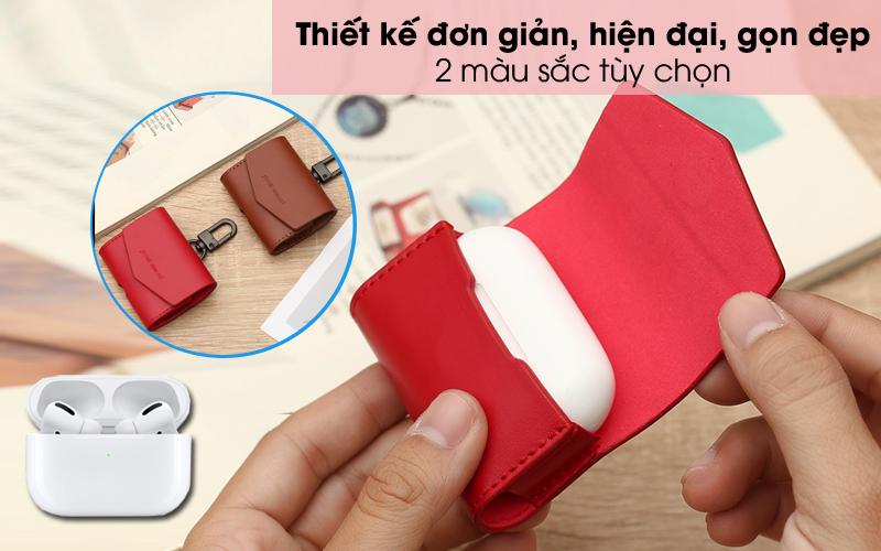 Gọn đẹp - Túi đựng AirPods Pro Nhựa dẻo PU kèm móc JM PL07