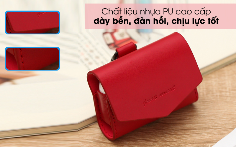 Chất liệu tốt - Túi đựng AirPods Pro Nhựa dẻo PU kèm móc JM PL07