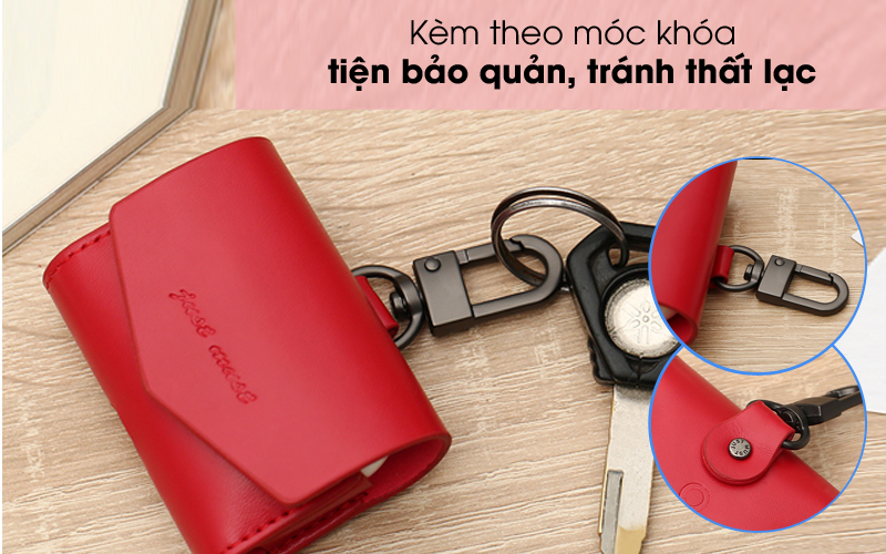 Kèm móc khóa - Túi đựng AirPods Pro Nhựa dẻo PU kèm móc JM PL07