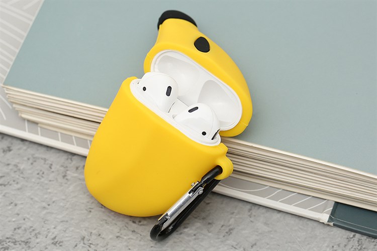 Túi đựng AirPods 1 & 2 Silicone kèm móc JM FR02 Màu Vàng